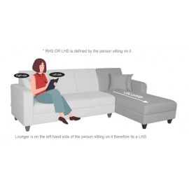 Jordan Fabric LHS Sectional Sofa in Beige & Brown Colour