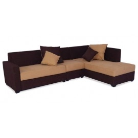Jordan Fabric LHS Sectional Sofa in Beige & Brown Colour