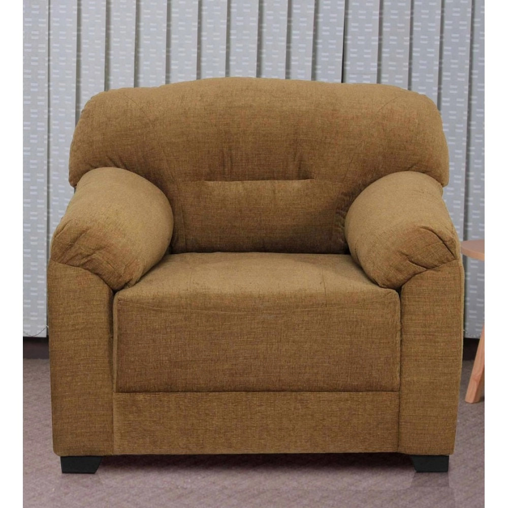Colton Fabric 1 Seater Sofa in Coffee Brown Colour