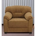 Colton Fabric 1 Seater Sofa in Coffee Brown Colour