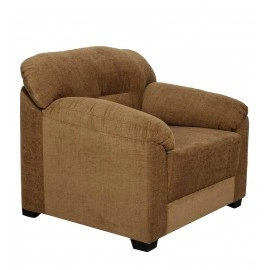 Colton Fabric 1 Seater Sofa in Coffee Brown Colour