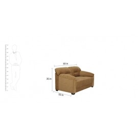 Colton Fabric 2 Seater Sofa in Coffee Brown Colour