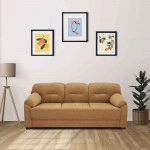 Colton Fabric 3 Seater Sofa in Coffee Brown Colour