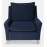 Alma Fabric Full Back Lounge Chair In Blue Colour