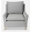 Alma Fabric Full Back Lounge Chair In Ash Grey Colour