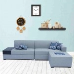 Nanaimo Fabric Corner Sofa in Grey Colour in C Shape