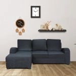 Alex Fabric RHS Sectional Sofa in Dark Grey Colour