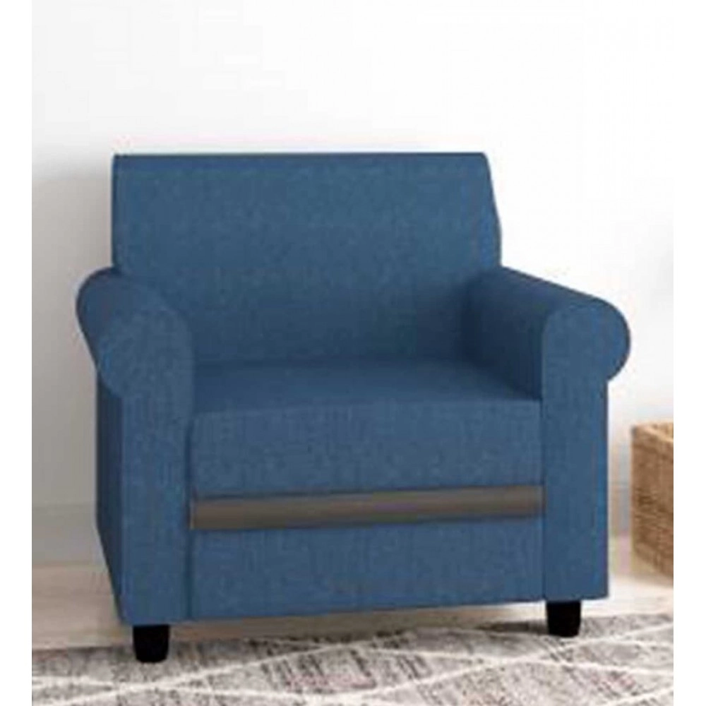 Elias Fabric 1 Seater Sofa in Blue Colour