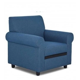 Elias Fabric 1 Seater Sofa in Blue Colour