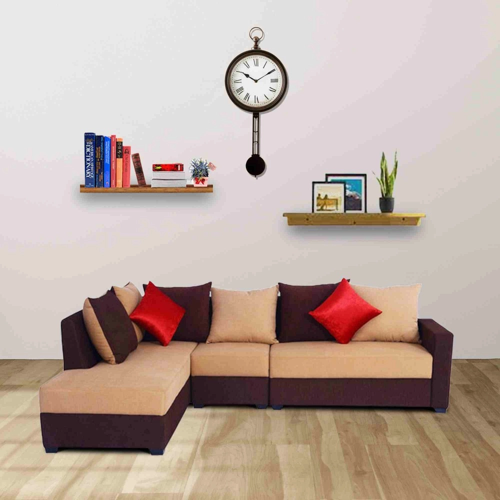 Jordan Fabric RHS Sectional Sofa in Beige & Brown Colour