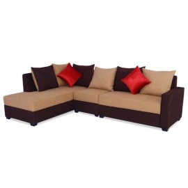 Jordan Fabric RHS Sectional Sofa in Beige & Brown Colour