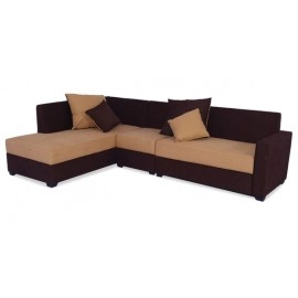 Jordan Fabric RHS Sectional Sofa in Beige & Brown Colour