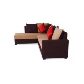 Jordan Fabric RHS Sectional Sofa in Beige & Brown Colour