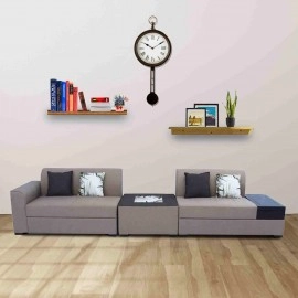 Nanaimo Fabric Corner Sofa in Brown Colour