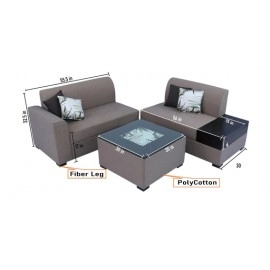 Nanaimo Fabric Corner Sofa in Brown Colour