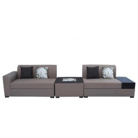 Nanaimo Fabric Corner Sofa in Brown Colour