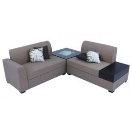 Nanaimo Fabric Corner Sofa in Brown Colour