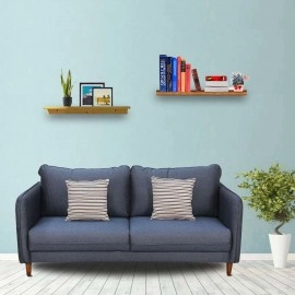 Amelio Fabric 3 Seater Sofa In Blue Colour