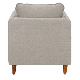 Amelio Velvet 1 Seater Sofa In Beige Colour