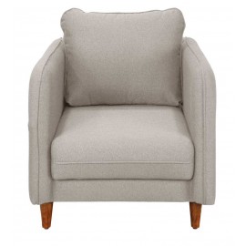 Amelio Velvet 1 Seater Sofa In Beige Colour