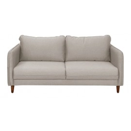 Amelio Velvet 3 Seater Sofa In Beige Colour
