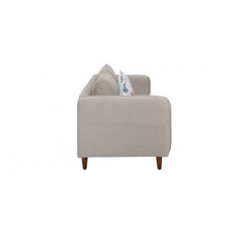 Amelio Velvet 3 Seater Sofa In Beige Colour