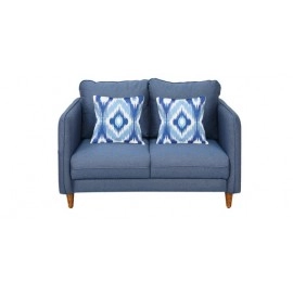 Amelio Velvet 2 Seater Sofa In Denim Blue Colour