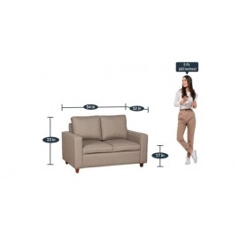 Faye 2 Seater Sofa in Brown Colour