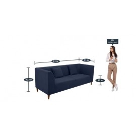 Armando 3 Seater Sofa in Navy Blue Colour