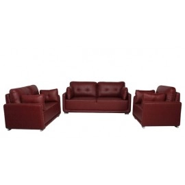 Cedar Leatherette 2 Seater Sofa in Cherry Brown Colour