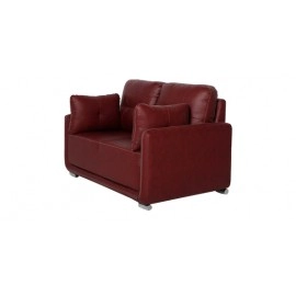 Cedar Leatherette 2 Seater Sofa in Cherry Brown Colour