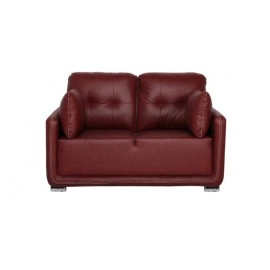 Cedar Leatherette 2 Seater Sofa in Cherry Brown Colour