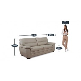 Olaf Fabric 3 Seater Sofa in Beige Colour