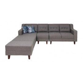 Alonis Fabric RHS Sectional Sofa ( 3+ Lounger) in Grey Colour