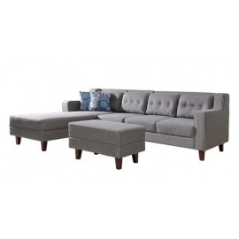 Alonis Fabric RHS Sectional Sofa ( 3+ Lounger) in Grey Colour