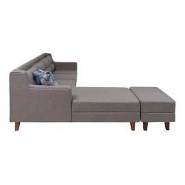 Alonis Fabric RHS Sectional Sofa ( 3+ Lounger) in Grey Colour