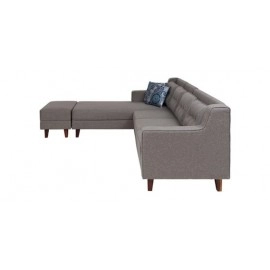 Alonis Fabric RHS Sectional Sofa ( 3+ Lounger) in Grey Colour
