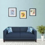 Blenzo Fabric 3 Seater Sofa in Blue Colour