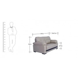Montario Leatherette 2 Seater Sofa in Beige Colour