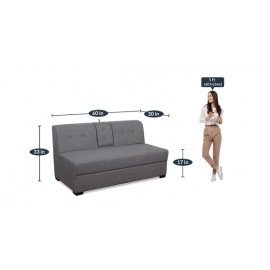 Eris Fabric 2 Seater Sofa in Grey Colour