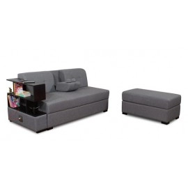Eris Fabric 2 Seater Sofa in Grey Colour