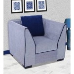 Crown Fabric 1 Seater Sofa in Grey Colour
