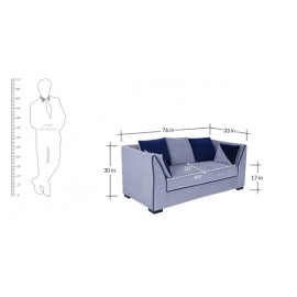 Crown Fabric 3 Seater Sofa in Grey Colour