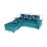 Alex Fabric LHS Sectional Sofa in Aqua Blue Colour
