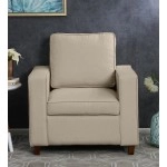 Belindra Fabric 1 Seater Sofa In Beige Colour