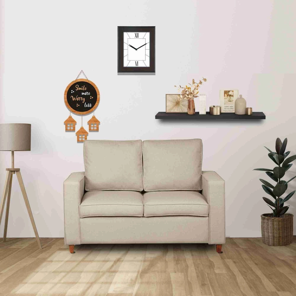 Belindra Fabric 2 Seater Sofa In Beige Colour