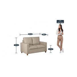 Belindra Fabric 2 Seater Sofa In Beige Colour