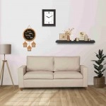 Belindra Fabric 3 Seater Sofa In Beige Colour
