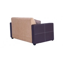Berline Leatherette 2 Seater Sofa in Beige & Brown Colour
