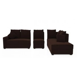 Jordan Fabric LHS Sectional Sofa in Brown Colour